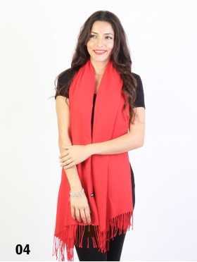 Solid Color Shawl Scarf W/ Tassels